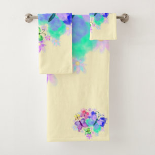 Butterflies Bath Towels Painting