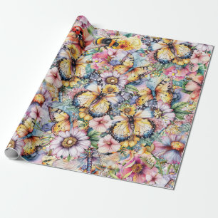 Butterflies, Bees, Dragonflies Ladybugs Wrapping Paper