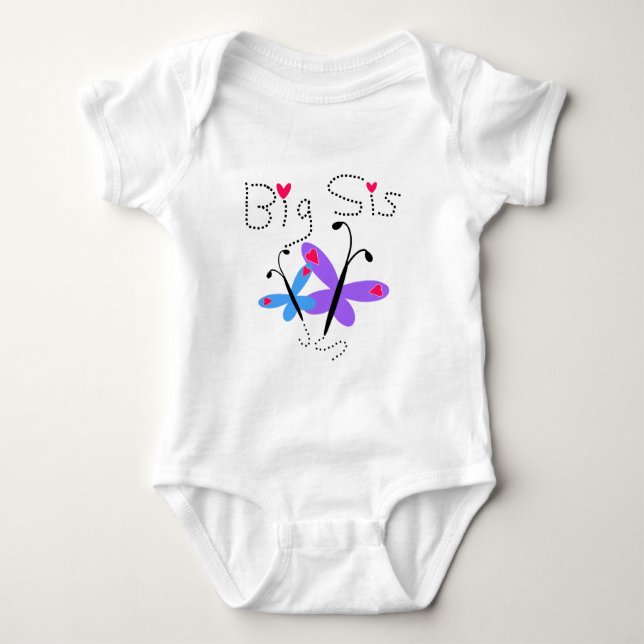 Butterflies  Big Sis Baby Bodysuit (Front)