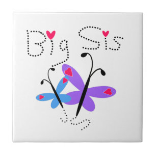 Butterflies Big Sis Gifts Ceramic Tile