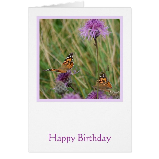 Butterflies Birthday Card Customisable (Front)