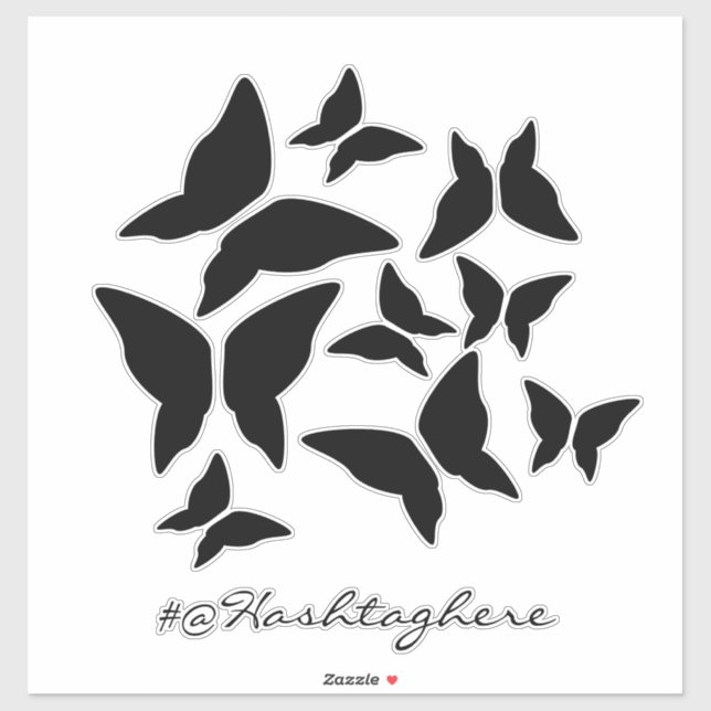 Butterflies Black White Car Sticker (Sheet)