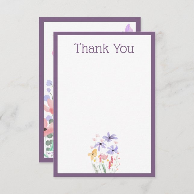 Butterflies & Blooms Thank You Card (Front/Back)