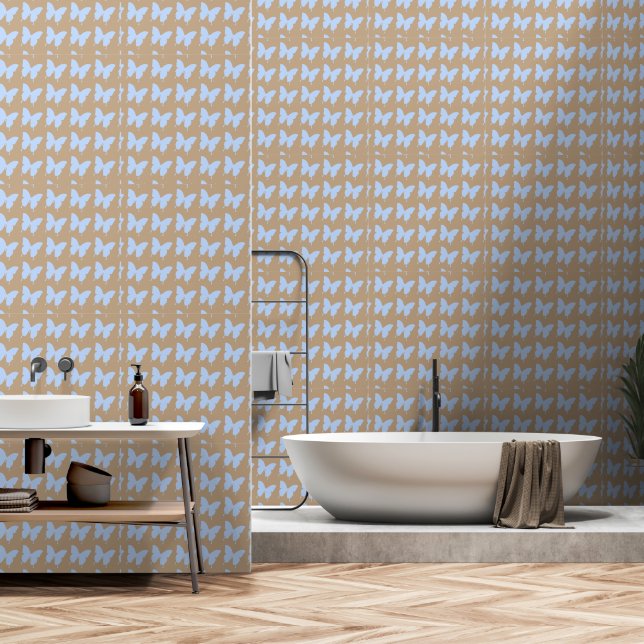 Butterflies Blue  Wallpaper (Bathroom)