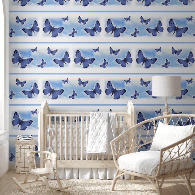 Butterflies Blue Wallpaper (Kids)