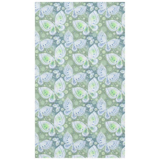 Butterflies Blues & Greens  Tablecloth (Front)