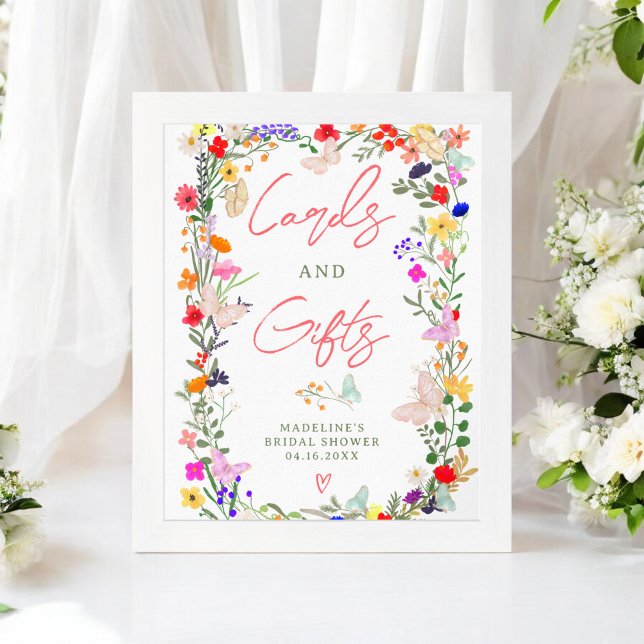 Butterflies boho bright wild lowers bridal sign (Butterflies boho bright wild lowers bridal sign)