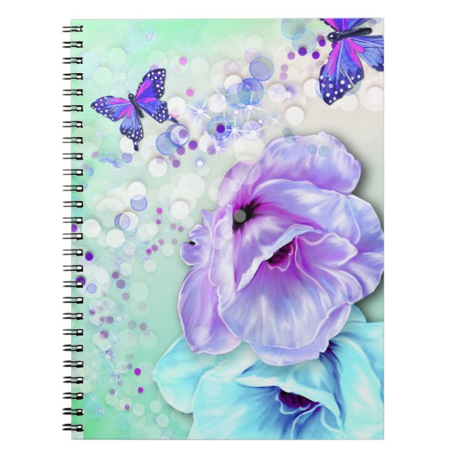 Butterflies, Bokeh and Flowers Notebook (Front)