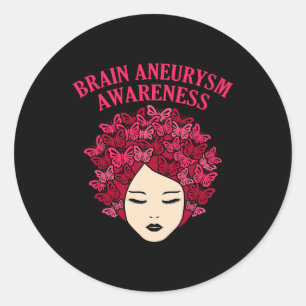 Butterflies Brain Aneurysm Awareness Month Support Classic Round Sticker