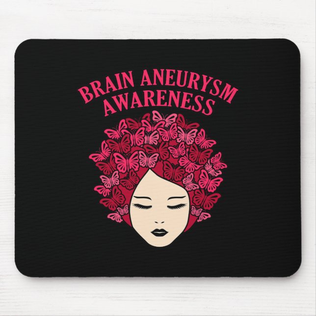 Butterflies Brain Aneurysm Awareness Month Support Mouse Pad (Front)