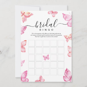 Butterflies Bridal bingo Shower Invitation