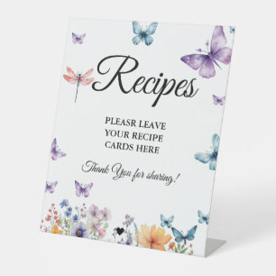 Butterflies bridalLeave your Recipes Bridal shower Pedestal Sign