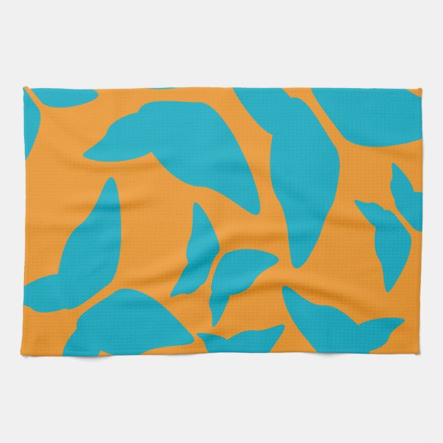 Butterflies Bright Bold Eclectic Kitchen Tea Towel (Horizontal)