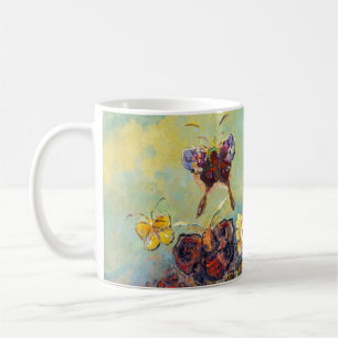 Butterflies by Odilon Redon, Whimsical Butterfly, Coffee Mug