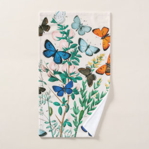 Butterflies, Caterpillars by William Forsell Kirby Hand Towel