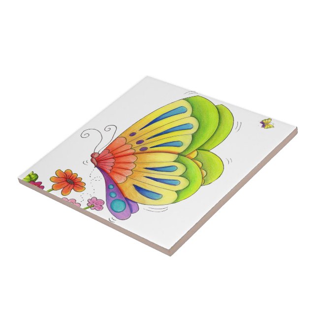Butterflies Ceramic Tile (Side)