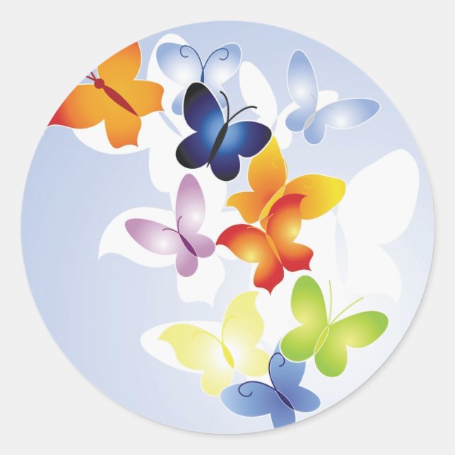 butterflies classic round sticker (Front)