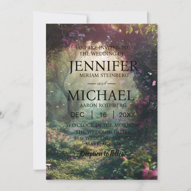 Butterflies Classic Wedding Invitations (Front)