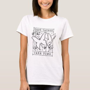 BUTTERFLIES CONTINUOUS LINE GOOD THINGS TAKE TIME T-Shirt