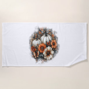 Butterflies Country Pumpkin Beach Towel