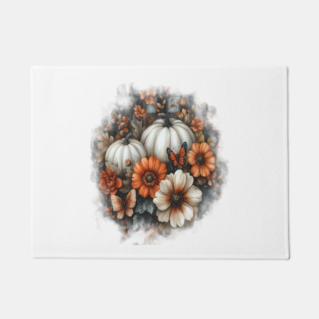 Butterflies Country Pumpkin Doormat (Front)