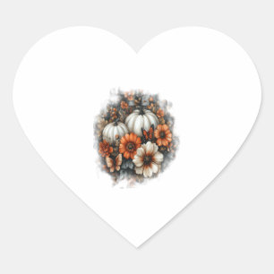Butterflies Country Pumpkin Heart Sticker