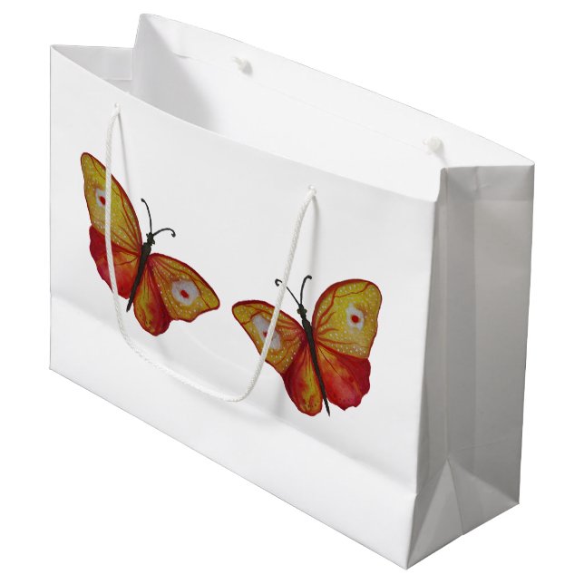 Butterflies Custom Gift Bag - Large, Glossy (Front Angled)