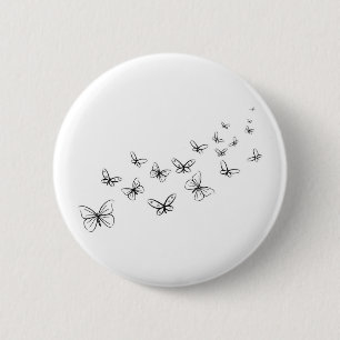 Butterflies Dancing Across the Page 6 Cm Round Badge