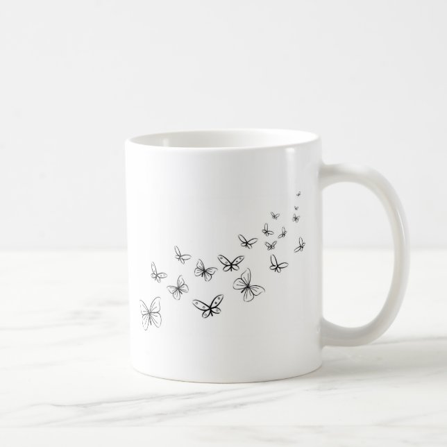 Butterflies Dancing Across the Page Coffee Mug (Right)
