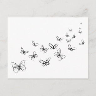 Butterflies Dancing Across the Page Postcard