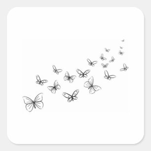 Butterflies Dancing Across the Page Square Sticker
