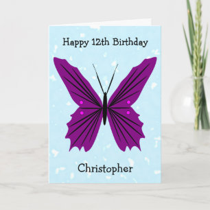 Butterflies Design Personalised 12th Birthday Card