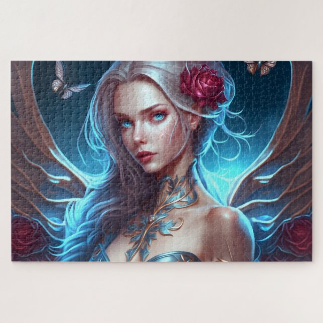 Butterflies fantasy fairy floral beautiful art jigsaw puzzle (Horizontal)