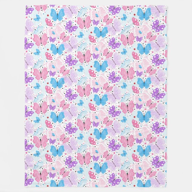 Butterflies Fleece Blanket (Front)