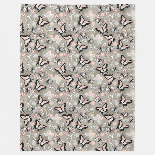Butterflies Fleece Blanket (Front)