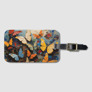 Butterflies Flies Among Vibrant Nature Painting Luggage Tag