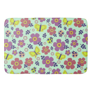 🌸 Butterflies Floral Cosy Home Style 🌸 Bath Mat