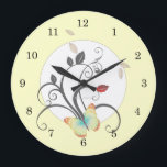 Butterflies Flower Art Deco Wall Clock<br><div class="desc">clockfaces Beautiful Pretty Cute Butterflies Buterfly Flowers Art Deco clocks also available at our DianeLeenknegtArt store Home Decor Wall Clock</div>