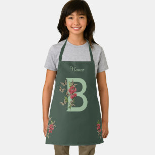 Butterflies Flower Monogram Initial B Personalised Apron