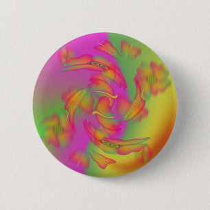 Butterflies & Flowers 6 Cm Round Badge
