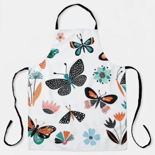 Butterflies Flowers: Hand Drawn Collection Apron