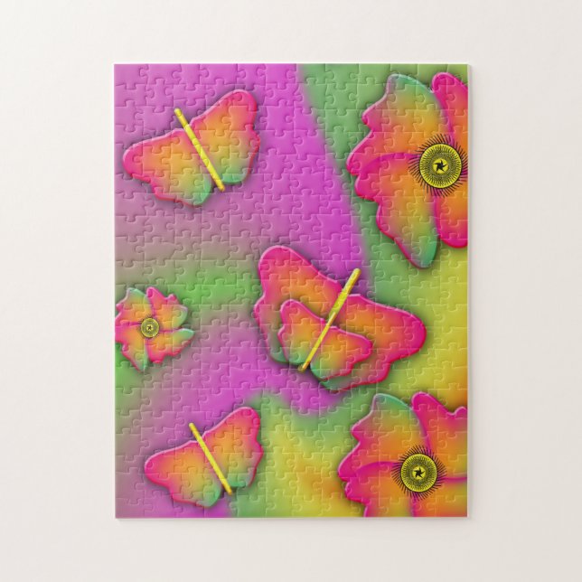 Butterflies & Flowers Jigsaw Puzzle (Vertical)