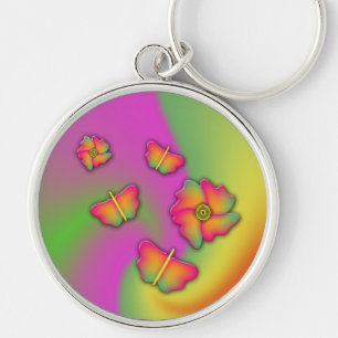 Butterflies & Flowers Key Ring