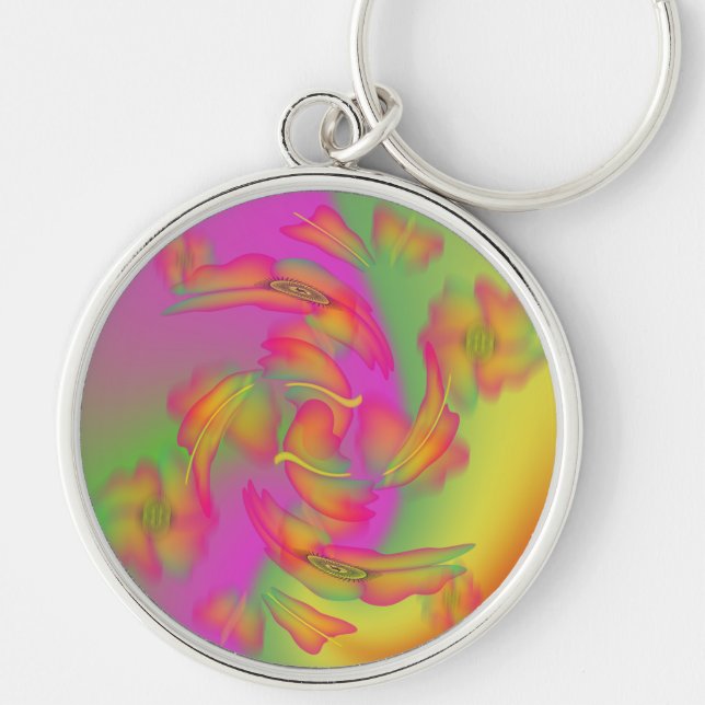 Butterflies & Flowers Key Ring (Front)