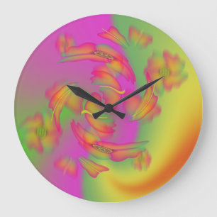 Butterflies & Flowers Large Clock
