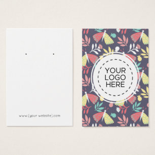 Butterflies Flowers Pattern Earring Display Card