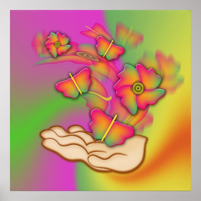 Butterflies & Flowers Poster (Front)