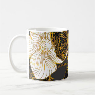 Butterflies & Flowers: Spring Boho Pattern Coffee Mug