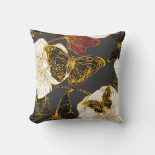 Butterflies & Flowers: Spring Boho Pattern Cushion