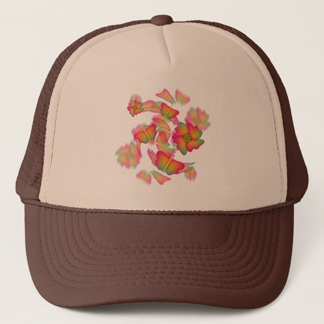 Butterflies & Flowers Trucker Hat (Front)